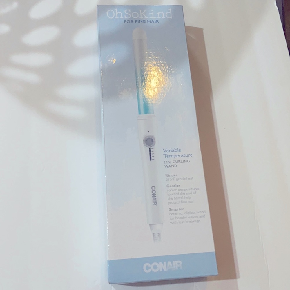 Conair curling wand 1in oh so kind for fine hair